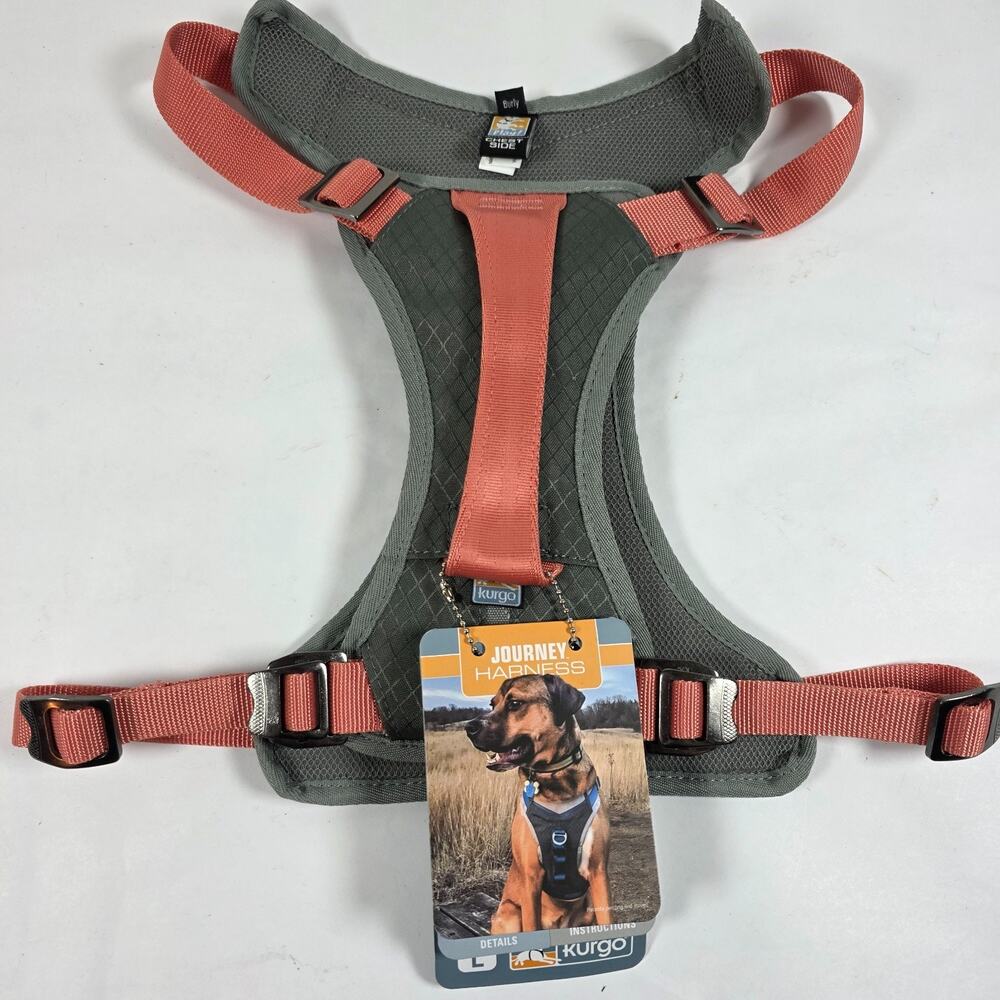 Kurgo Journey Dog Harness Size Large Gray Pink Reflective Adjustable Hiking